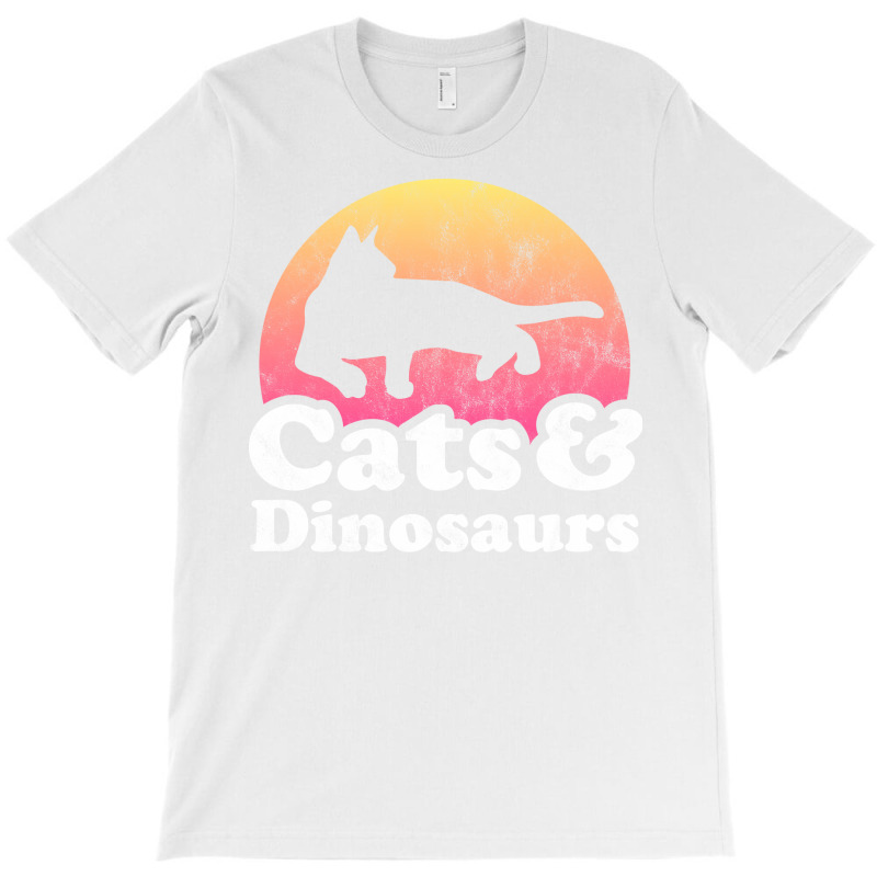 Cats And Dinosaurs Gift For Men Women Kids Red T-shirt | Artistshot