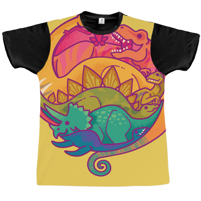 Dino Rainbow Girl Graphic T-shirt | Artistshot