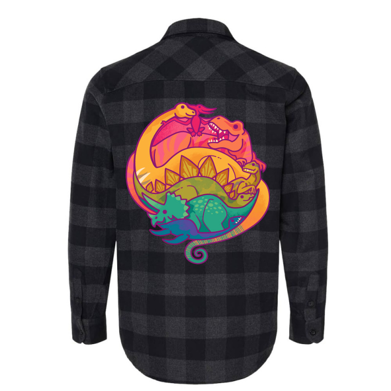 Dino Rainbow Girl Flannel Shirt | Artistshot