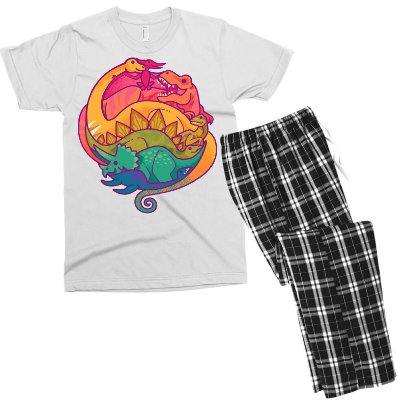 Dino Rainbow Girl Men's T-shirt Pajama Set | Artistshot