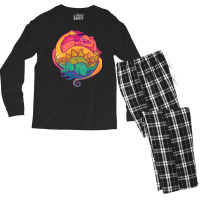 Dino Rainbow Girl Men's Long Sleeve Pajama Set | Artistshot