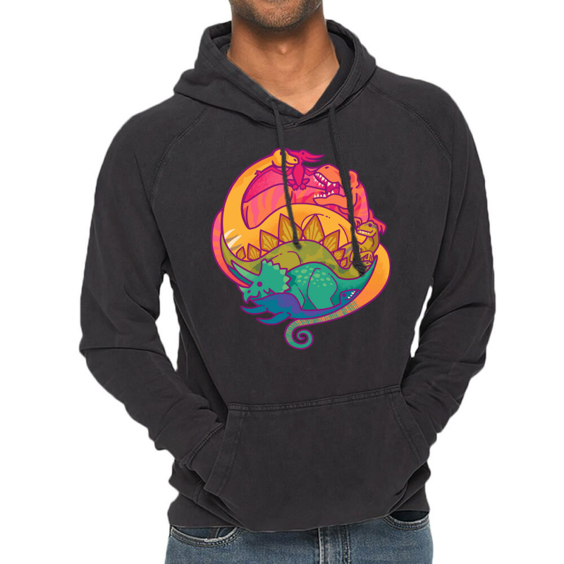 Dino Rainbow Girl Vintage Hoodie | Artistshot