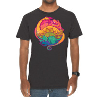 Dino Rainbow Girl Vintage T-shirt | Artistshot