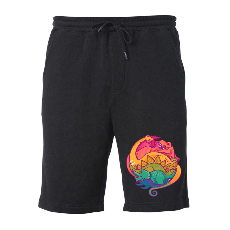 Dino Rainbow Girl Fleece Short | Artistshot