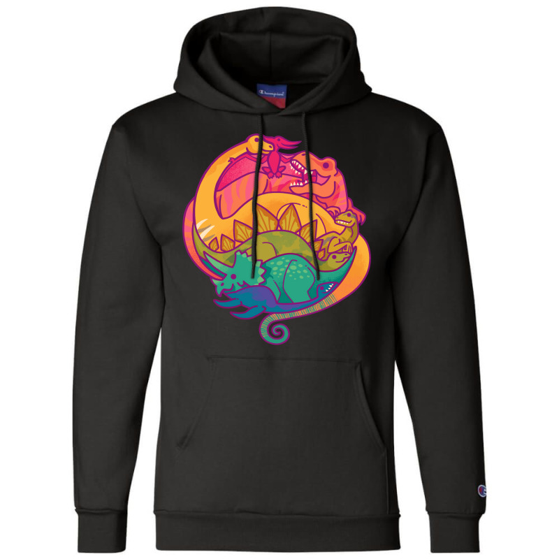 Dino Rainbow Girl Champion Hoodie | Artistshot