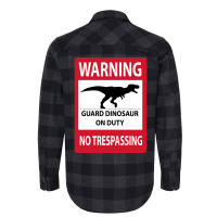 No Trespassing Tyrannosaurus Sign Yellow Flannel Shirt | Artistshot