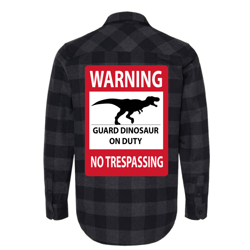 No Trespassing Tyrannosaurus Sign Yellow Flannel Shirt | Artistshot