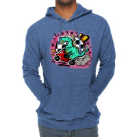 Dino Scoot Blue Lightweight Hoodie | Artistshot