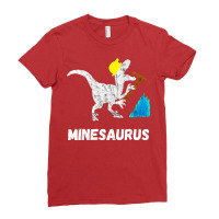 Mine Saurus Gold Coal Miner Dinosaurs Mining T Rex Ladies Fitted T-shirt | Artistshot