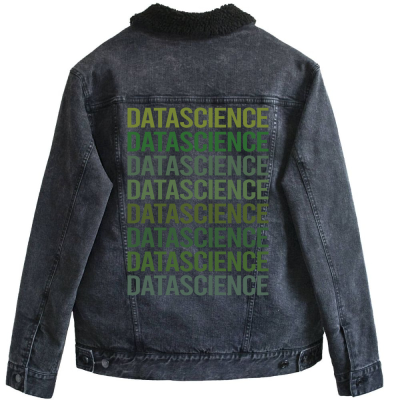 Green Text Data Science Green Unisex Sherpa-lined Denim Jacket | Artistshot