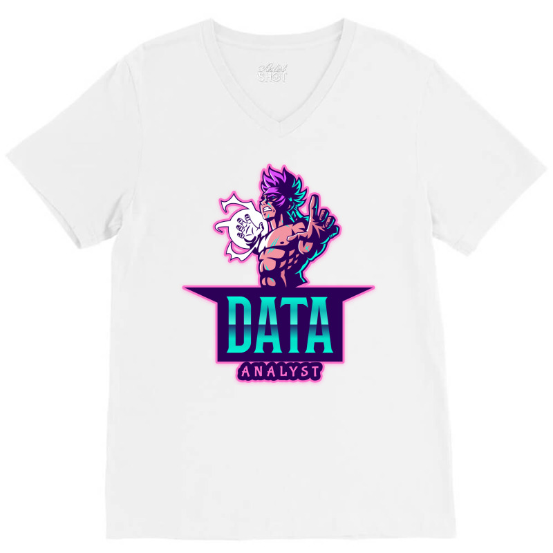 The Power Of A Data Analyst Music V-Neck Tee by irildarnen | Artistshot