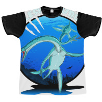 Plesiosaurus Prehistoric With Background Nostalgia Graphic T-shirt | Artistshot