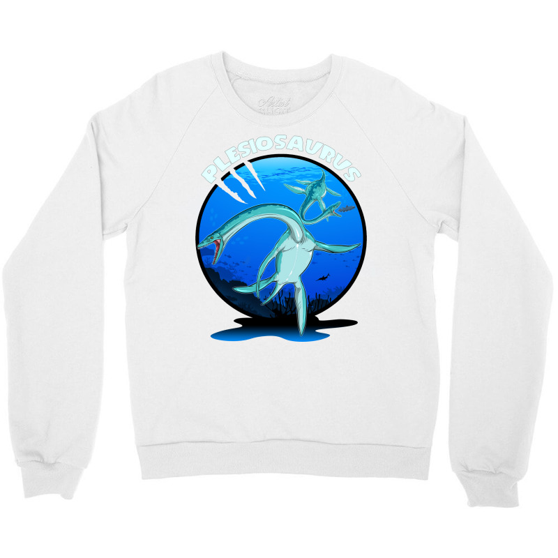 Plesiosaurus Prehistoric With Background Nostalgia Crewneck Sweatshirt | Artistshot