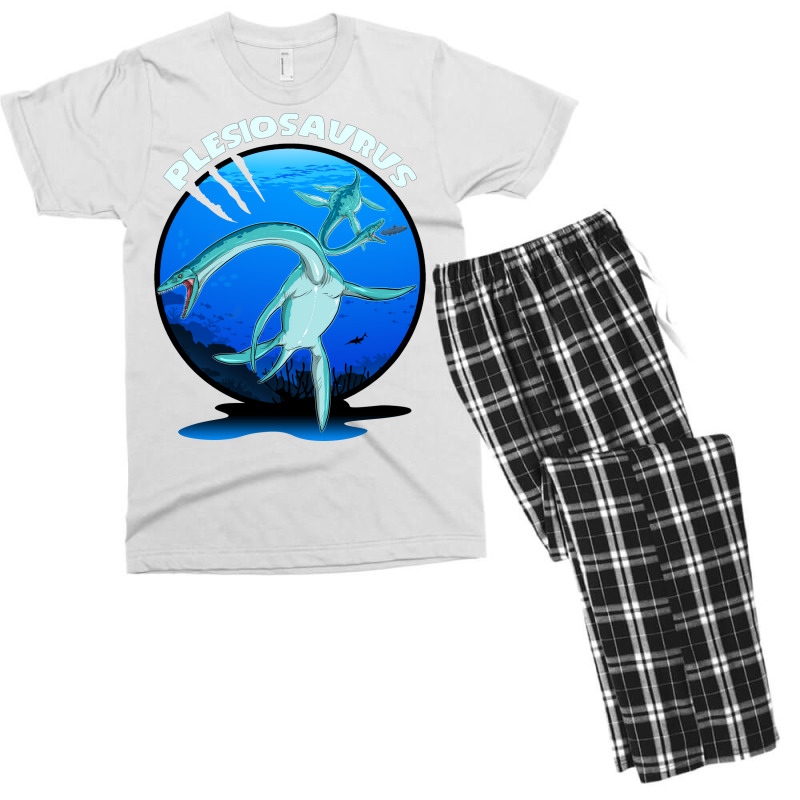 Plesiosaurus Prehistoric With Background Nostalgia Men's T-shirt Pajama Set | Artistshot