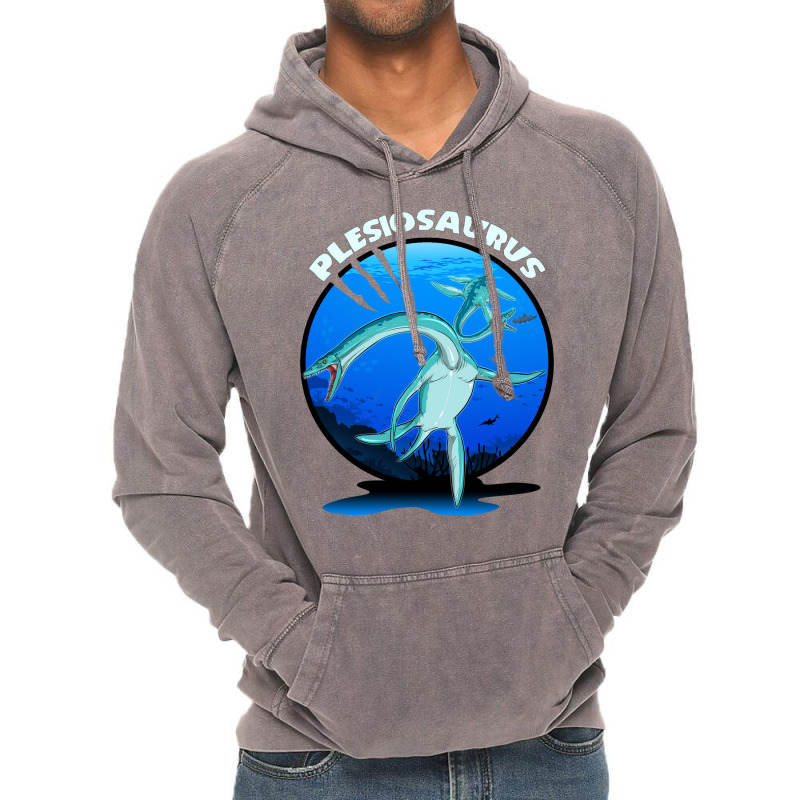 Plesiosaurus Prehistoric With Background Nostalgia Vintage Hoodie | Artistshot