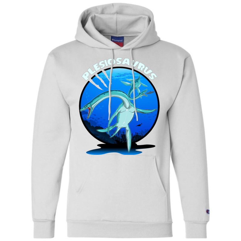 Plesiosaurus Prehistoric With Background Nostalgia Champion Hoodie | Artistshot