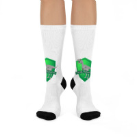 Mesozogwarts Veloslythraptor Green Crew Socks | Artistshot