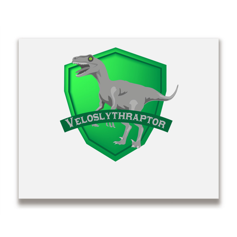 Mesozogwarts Veloslythraptor Green Metal Print Horizontal | Artistshot