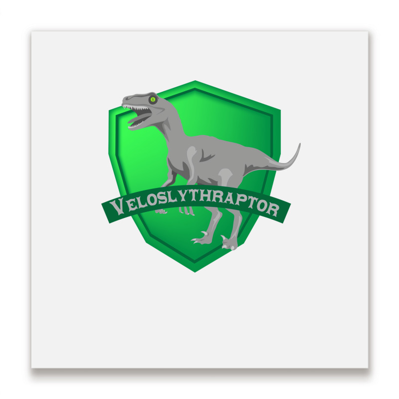 Mesozogwarts Veloslythraptor Green Metal Print Square | Artistshot