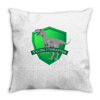 Mesozogwarts Veloslythraptor Green Throw Pillow | Artistshot