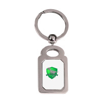 Mesozogwarts Veloslythraptor Green Silver Rectangle Keychain | Artistshot