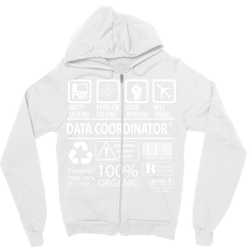 Data Coordinator T  Multitasking Certified Job Gif Zipper Hoodie | Artistshot