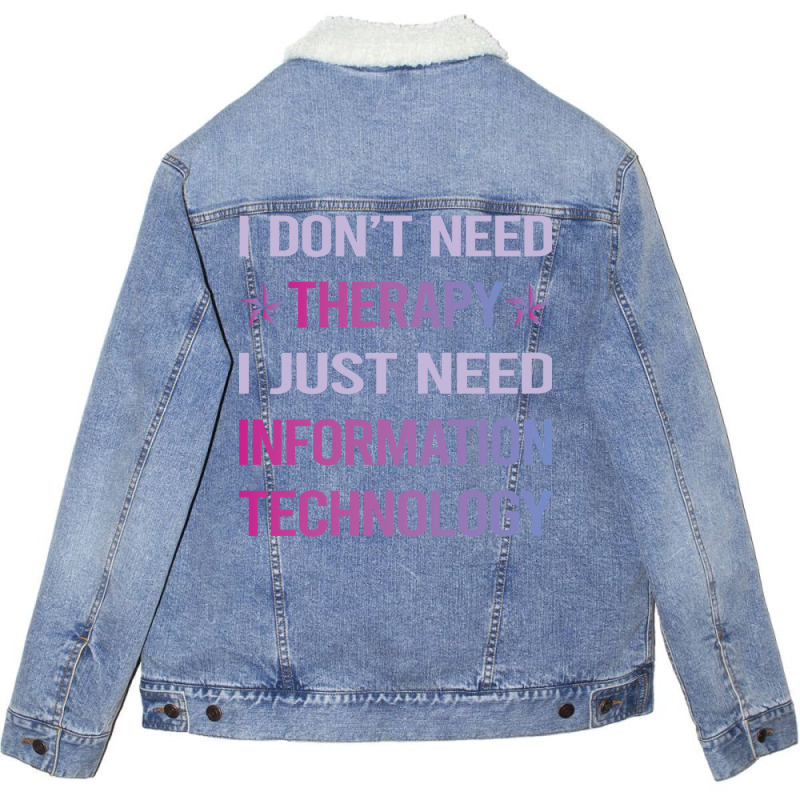 Funny Therapy Information Technology Blue Unisex Sherpa-Lined Denim Jacket by uosisabboudh | Artistshot