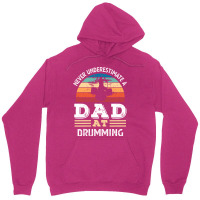 Funny Dad At Drumming Fathers Day Gift Men 80s Unisex Hoodie | Artistshot