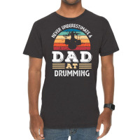 Funny Dad At Drumming Fathers Day Gift Men 80s Vintage T-shirt | Artistshot