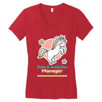 Calm Data Analytics Manager Red Women's V-neck T-shirt | Artistshot