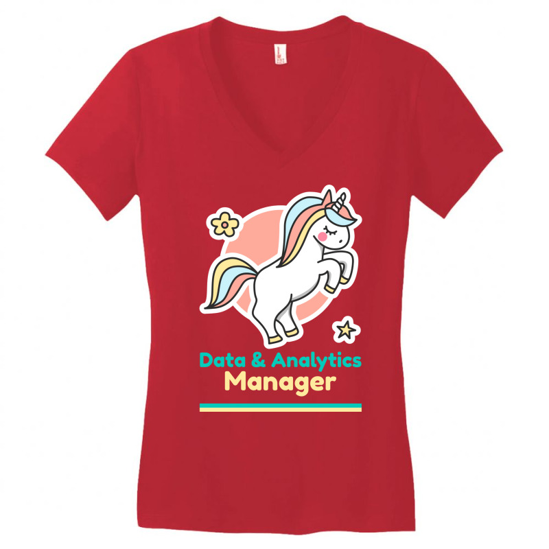 Calm Data Analytics Manager Red Women's V-Neck T-Shirt by saloteatyame0 | Artistshot