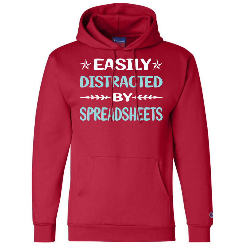 Funny Easily Distracted By Spreadsheet Spreadsheet Champion Hoodie | Artistshot