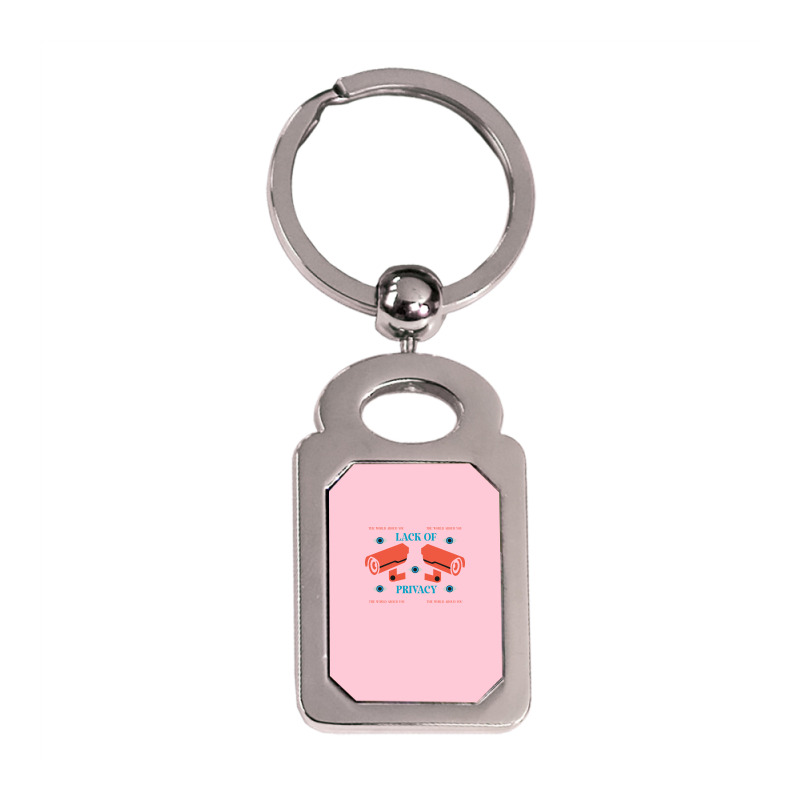 Lack Of Privacy Aesthetic Silver Rectangle Keychain | Artistshot