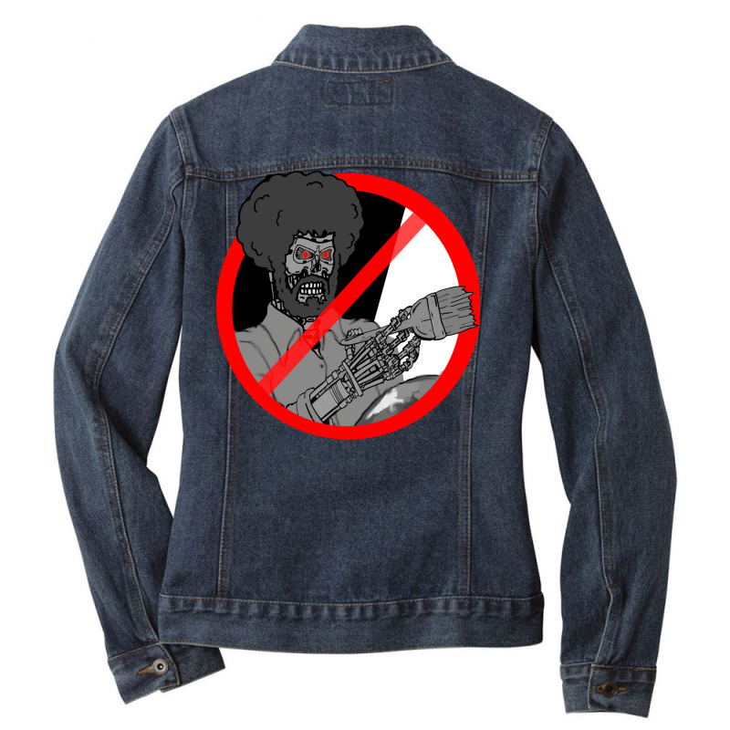 Ai Artist At Work Bw Gift Ladies Denim Jacket by mashevcreina0 | Artistshot