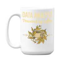 Powered By Coffee Data Analyst Red 15 Oz Coffee Mug | Artistshot