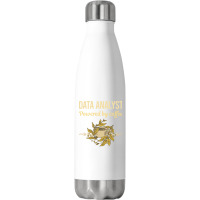 Powered By Coffee Data Analyst Red Stainless Steel Water Bottle | Artistshot