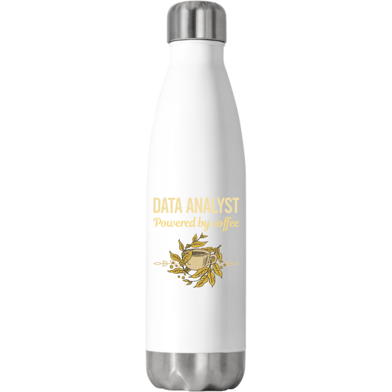 Powered By Coffee Data Analyst Red Stainless Steel Water Bottle | Artistshot