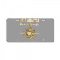 Powered By Coffee Data Analyst Red License Plate | Artistshot