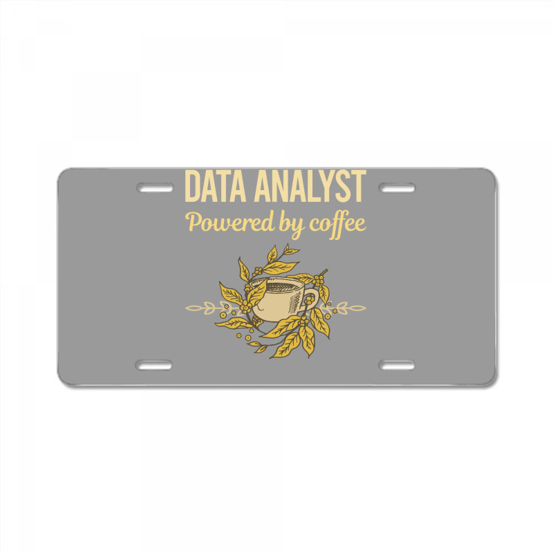 Powered By Coffee Data Analyst Red License Plate | Artistshot