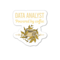 Powered By Coffee Data Analyst Red Sticker | Artistshot