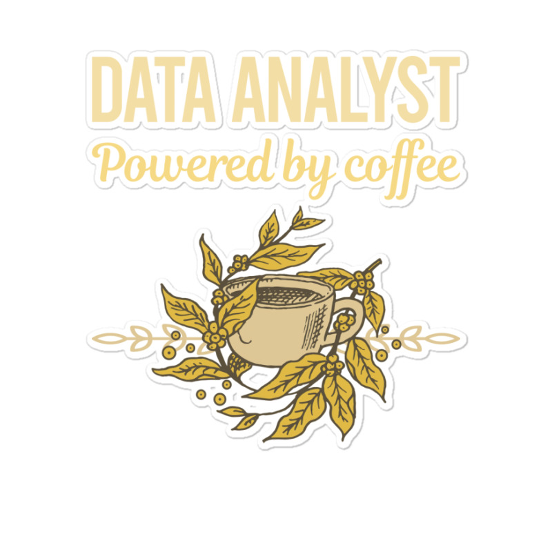 Powered By Coffee Data Analyst Red Sticker | Artistshot