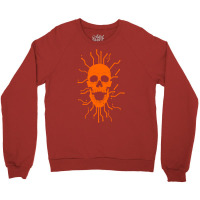 Cyber Skull Orange Crewneck Sweatshirt | Artistshot