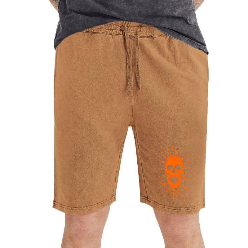 Cyber Skull Orange Vintage Short | Artistshot