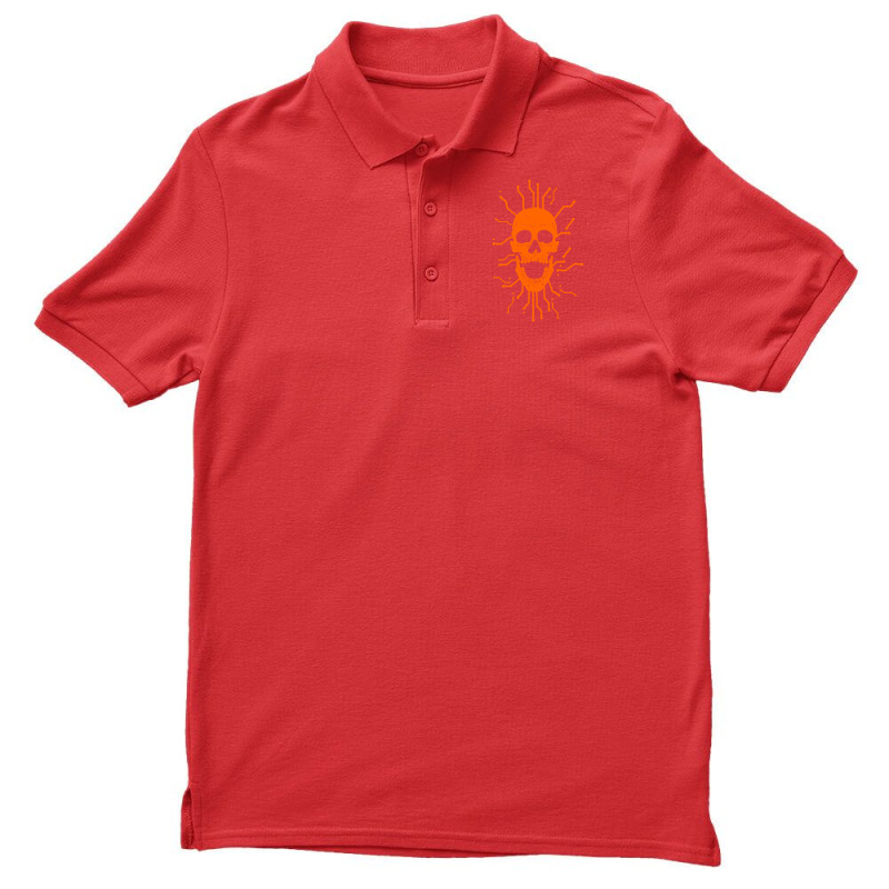 Cyber Skull Orange Men's Polo Shirt | Artistshot