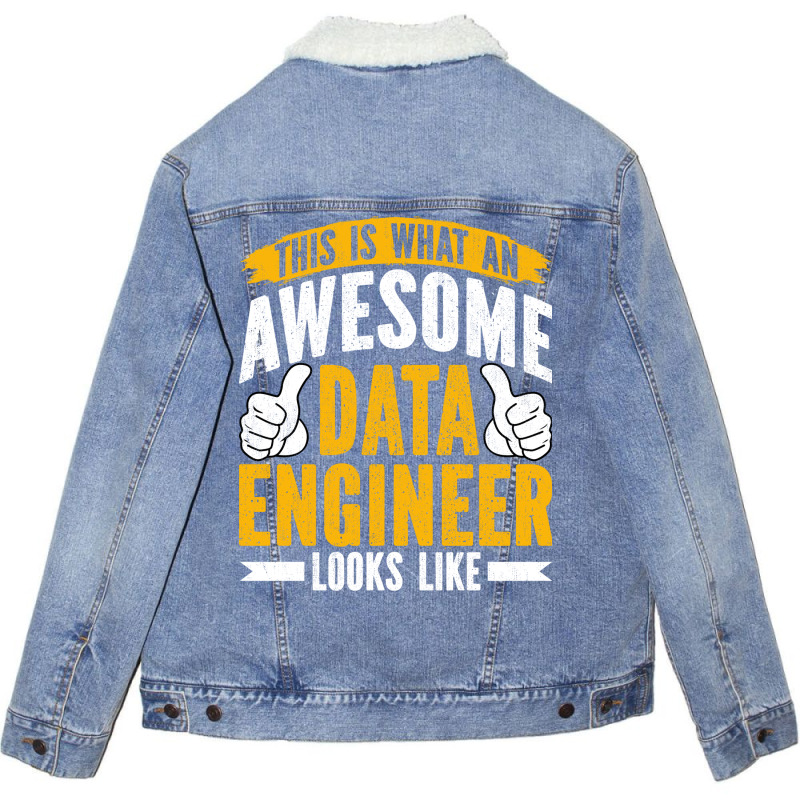 Data Engineer Funny Data Analyst Specialist Data E Unisex Sherpa-Lined Denim Jacket by tuznipinoxk | Artistshot