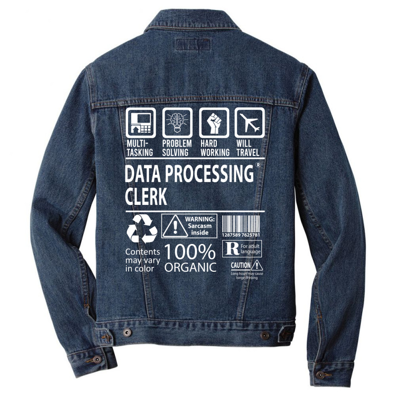 Data Processing Clerk T  Multitasking Certified Jo Men Denim Jacket | Artistshot