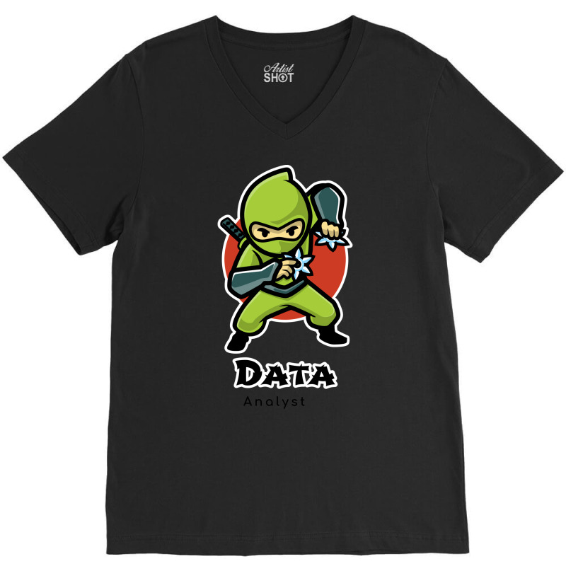 The Fast Data Analyst Red V-neck Tee | Artistshot