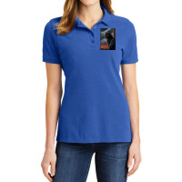 A Black Cat With Red Stripes Travel Ladies Polo Shirt | Artistshot