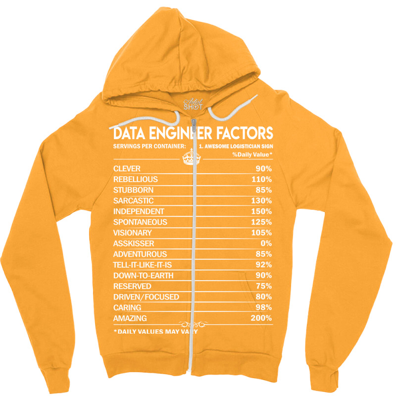 Data Engineer T  Daily Factors 2 Gift Item Tee Zipper Hoodie | Artistshot