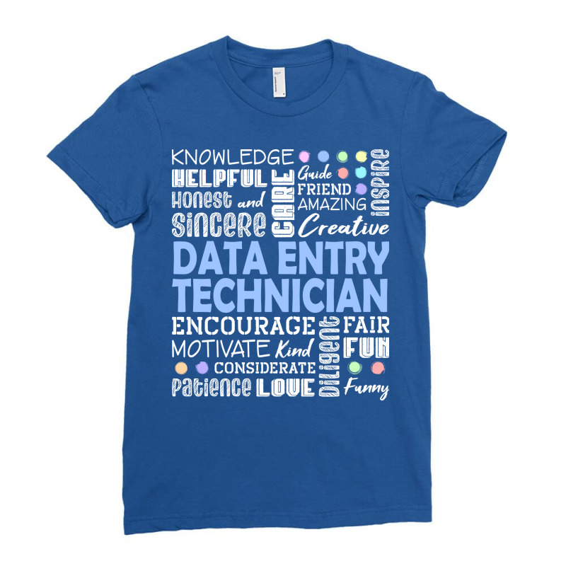 Data Entry Technician Love Words Vintage Ladies Fitted T-Shirt by aldorarifaze | Artistshot